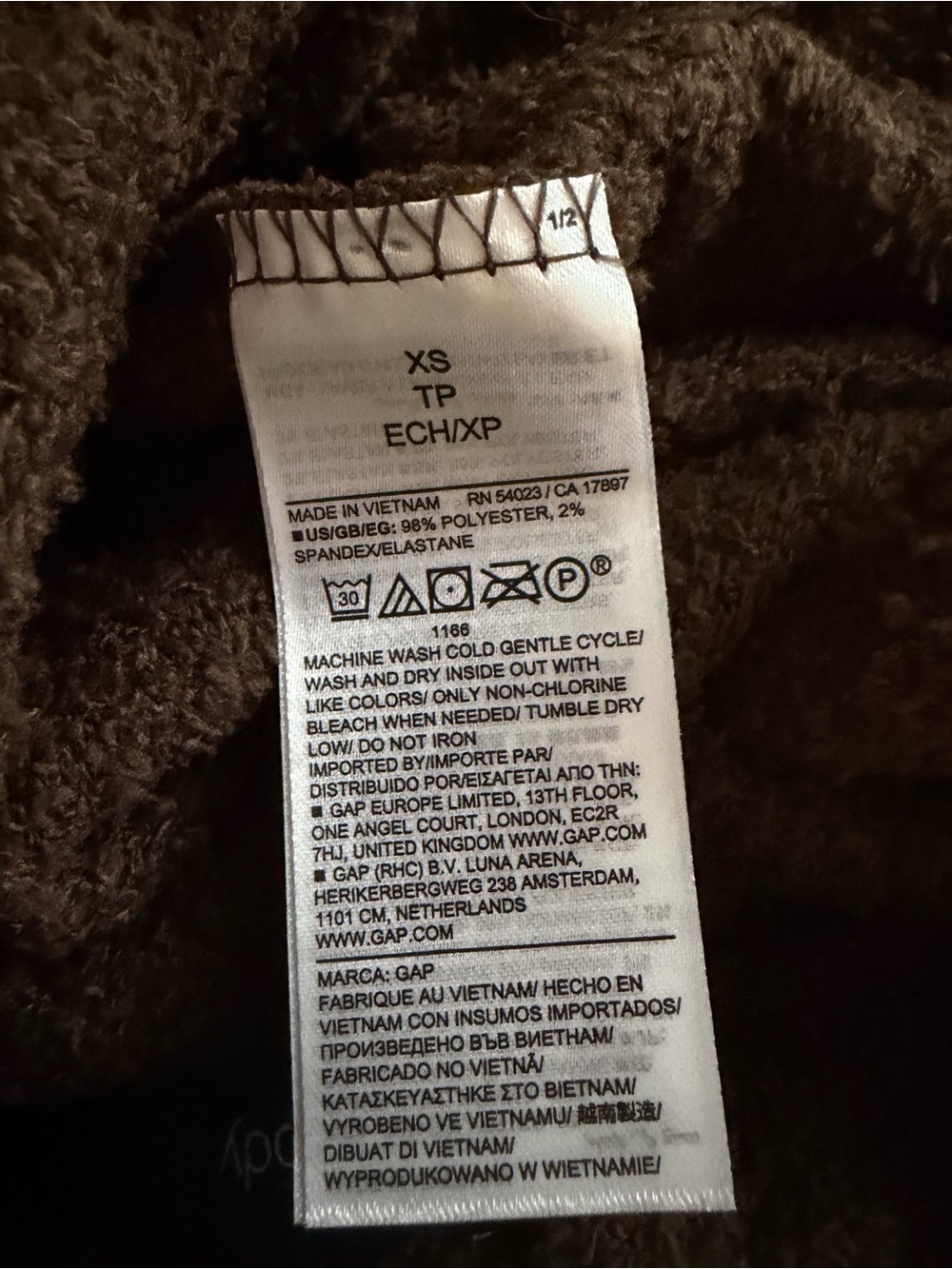 GAP Wide-Leg Fleece Lounge Pants in Chocolate Brown NWT - Picture 6 of 6